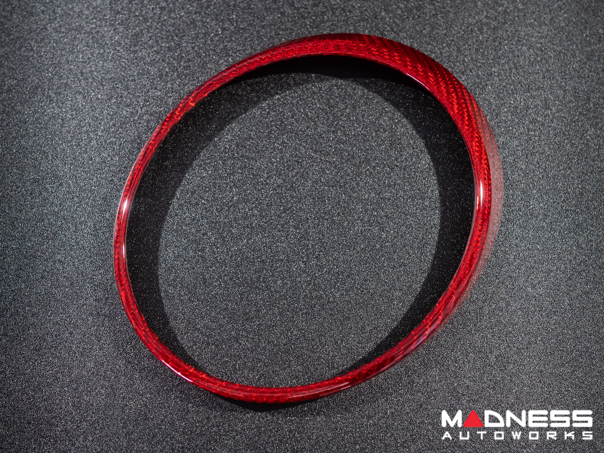 Jaguar F-TYPE Interior Trim - Carbon Fiber - Instrument Cluster Trim Rings - Red Candy